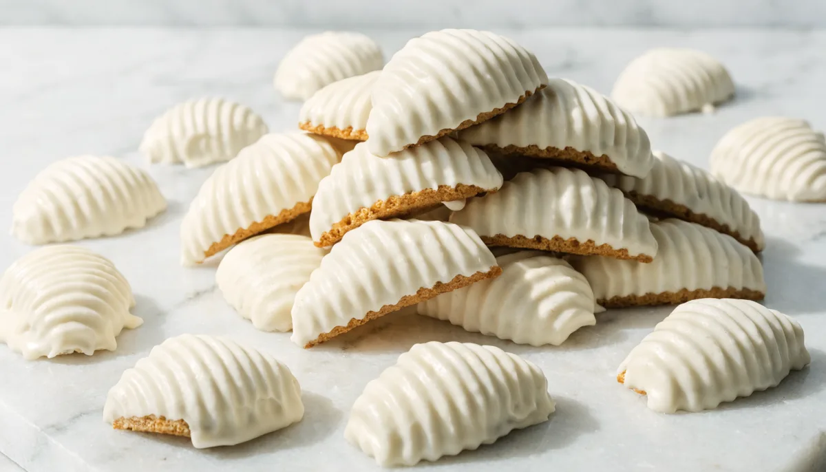 Galletas LU de chocolate blanco premium sobre superficie elegante