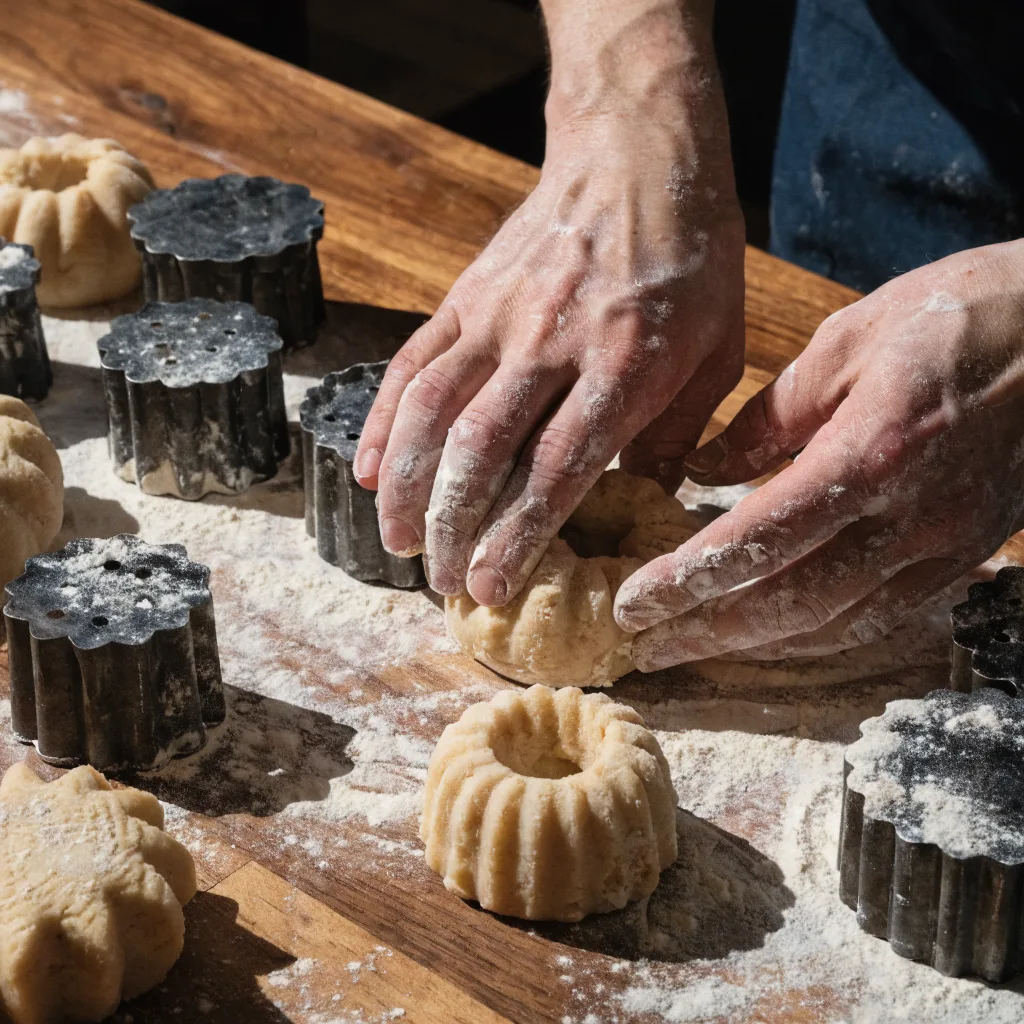 Masa de galletas siendo moldeada artesanalmente