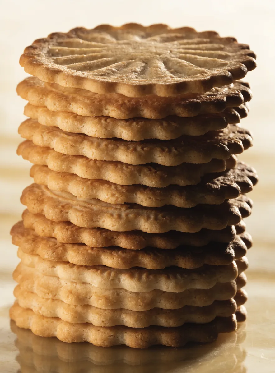 Galletas Petit Beurre LU doradas y crujientes en primer plano